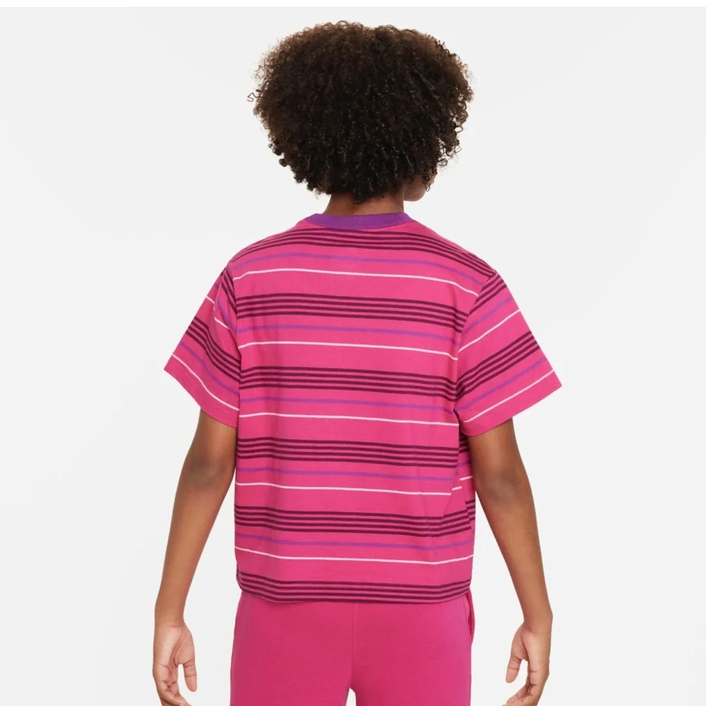 Nike Striped Pink/Black Short Sleeved T-Shirt NWT